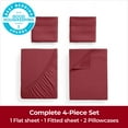 thumbnail image 3 of Mellanni Iconic Sheet Set Brushed Microfiber, Extra Deep Pocket, 4 Piece Full, Brick Red, 3 of 8