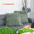 thumbnail image 2 of Unique Bargains 2-Pack Shaggy Decorative Throw Pillow Cases 18" x 18" Dark Green, 2 of 8