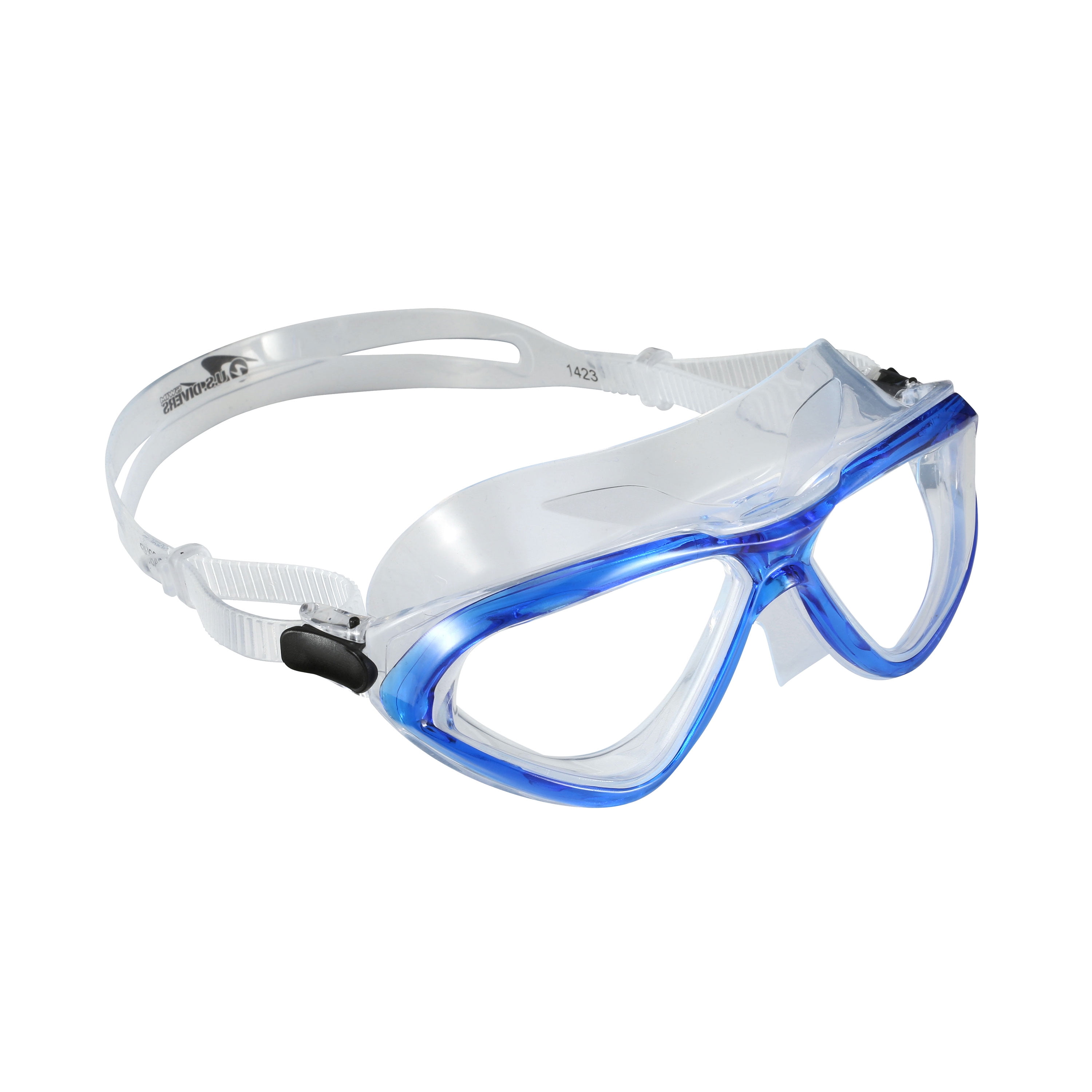 U.S. Divers Stilo Swim Mask for Adults - Quality, Leak-Free, Panoramic View with UV and Anti-Fog Protection (Blue)