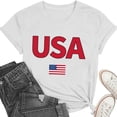 thumbnail image 5 of American Flag Shirts for Women: USA Flag Graphic Tee 4th July T Shirt Blouse Tops, 5 of 6