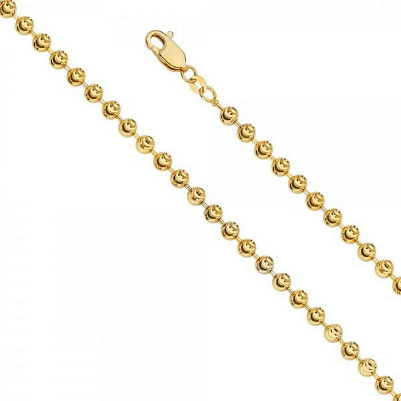14K Gold 4.0mm Moon-Cut Bead Chain :