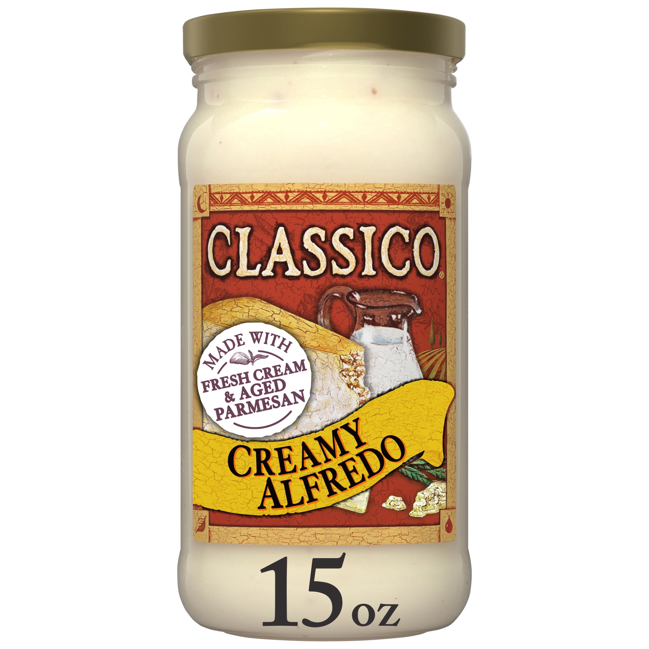 (6 pack) Classico Creamy Alfredo Pasta Sauce, 15 oz Jar