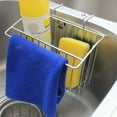 thumbnail image 3 of 304 Stainless Steel Sponge Holder, Dish Soap Dispenser Caddy with Drain Hooks, Under Sink Organizer Rack for Kitchen Sink, Rust Proof Cleaning Tool Storage, 1*Stainless Steel Kitchen Sponge Holder, 3 of 8