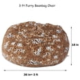 thumbnail image 3 of Bean Bag Chair Luxury and Comfy Big Beanless Bag Chairs Plush Furry Chair Soft Sofa Lounger for Adults and Kids,Sponge Filling, 3 ft, Leopard Print, 3 of 7