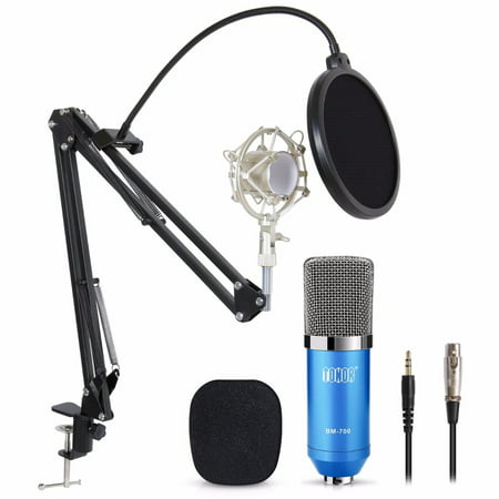 Condenser Microphone Recording Studio Podcasting Gaming Mic W/ Stand Shock