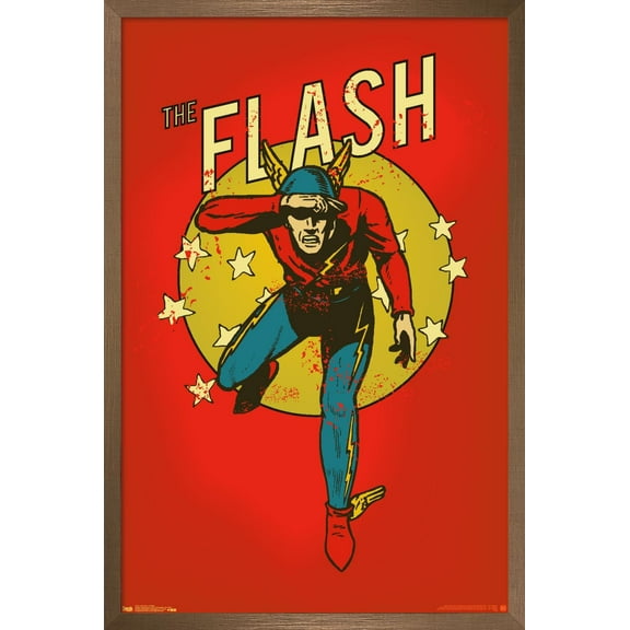 DC Comics - The Flash - Vintage Wall Poster, 14.725" x 22.375", Framed