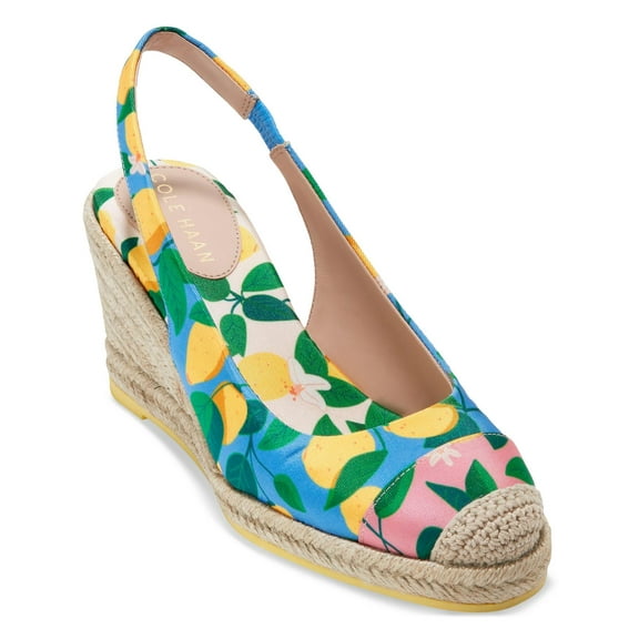 Cole Haan Womens Printed Slingback Espadrille Heels