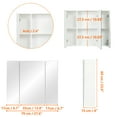 thumbnail image 3 of Lighted Medicine Cabinet with Mirror for Bathroom, Wall Mounted Aluminum Mirror Cabinet with Adjustable Storage Shelves for Home,White,27.6"x23.62", 3 of 8