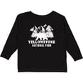 thumbnail image 3 of Inktastic Yellowstone National Park with Bear Mountains and Trees Boys or Girls Long Sleeve Toddler T-Shirt, 3 of 5