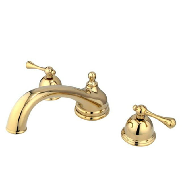 Kingston Brass KS3352BL 8 Inch -18 Inch Widespread Roman Tub Filler - Polished Brass