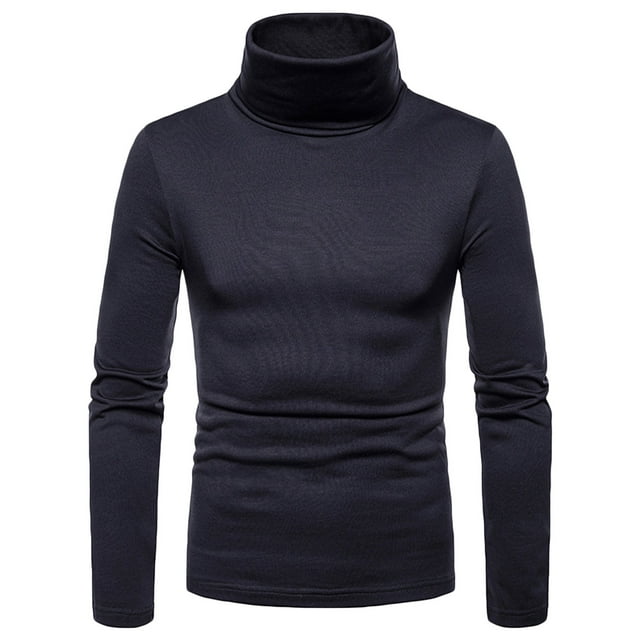 DPTALR Chemise Décontractée pour Hommes Col Roulé Manches Longues Blouse Pull Base Blouse
