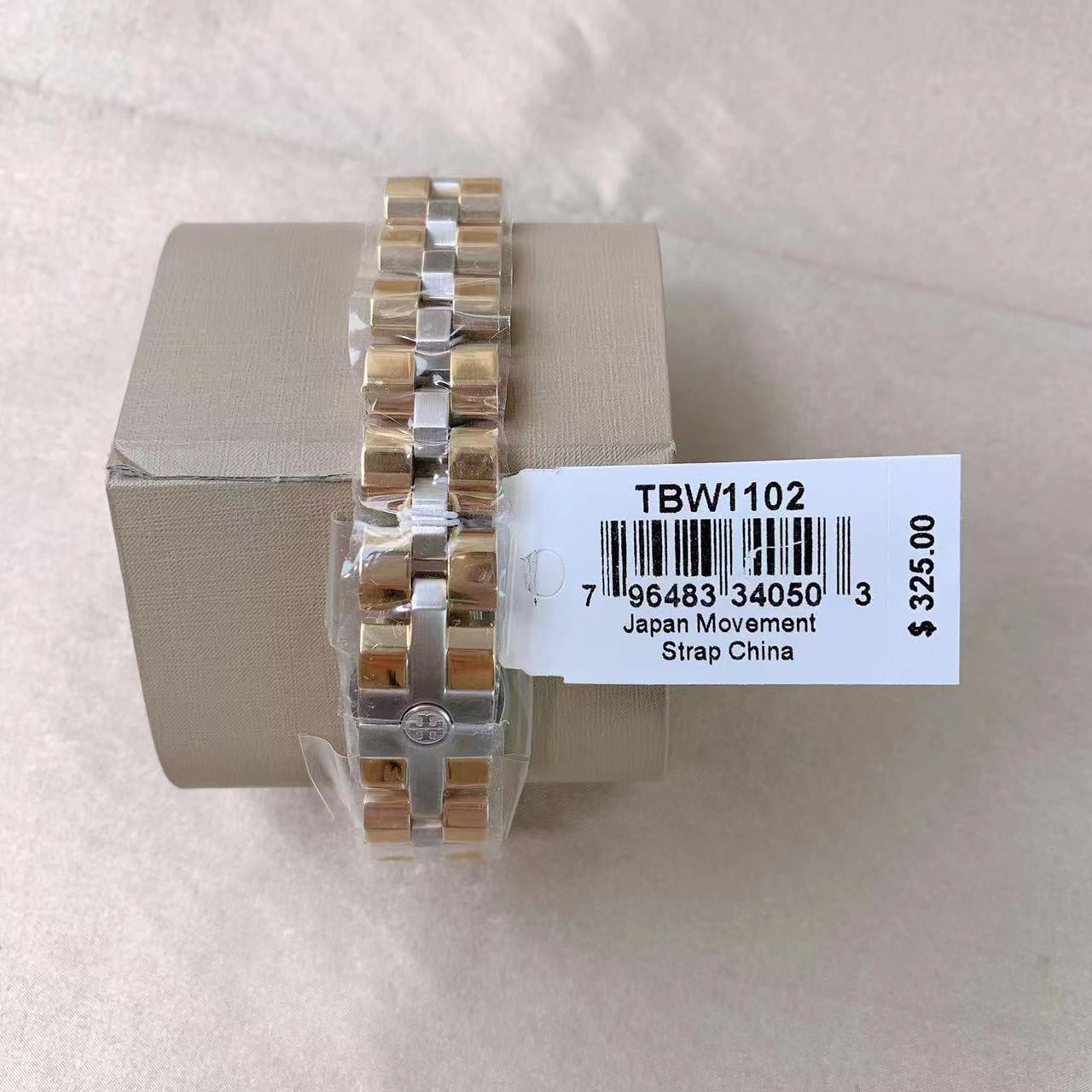 Tory Burch Dalloway Two Tone Steel Cream Dial Rectangle Face Quartz Watch  TB1102 - Chronostore