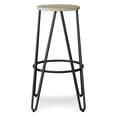 thumbnail image 3 of Simpli Home Simeon 30" Industrial Round Wood Top Bar Stool in Natural and Black, 3 of 7