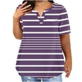 thumbnail image 1 of Fiudx Liquidación de Ahorros de Verano Blusas de Talla Grande para Mujer, Blusa con Cuello En V, Blusa Informal Holgada de Manga Corta de Verano, 1 of 5