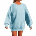 thumbnail image 2 of BLCHUNen Sweatshirts for Women Fleece Plush Fuzzy Long Sleeve Casual Crew Neck Pullover Winter Warm Tops with Pockets, 2 of 8