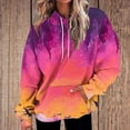 thumbnail image 2 of Women Plus Size Hoodies Loose Tie-Dye Printing Hooded V-neck Pocket Long Sleeve Sweatshir, 2 of 7