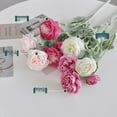 thumbnail image 2 of Peonía flor artificial flocado cabeza loto hogar sala de estar decoración adornos boda decoración flor, 2 of 5