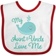 thumbnail image 3 of Inktastic My Aunt and Uncle Love Me Whale Boys or Girls Baby Bib, 3 of 4