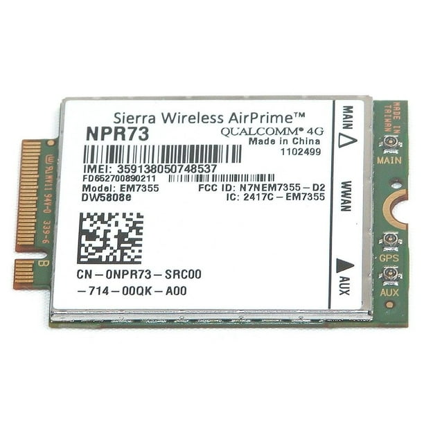 Dell Wireless Dw5808e 4g Lte Em7355 Wwan Module Card 2ndhx Npr73 Pn01c 4gp3d Walmart Com Walmart Com