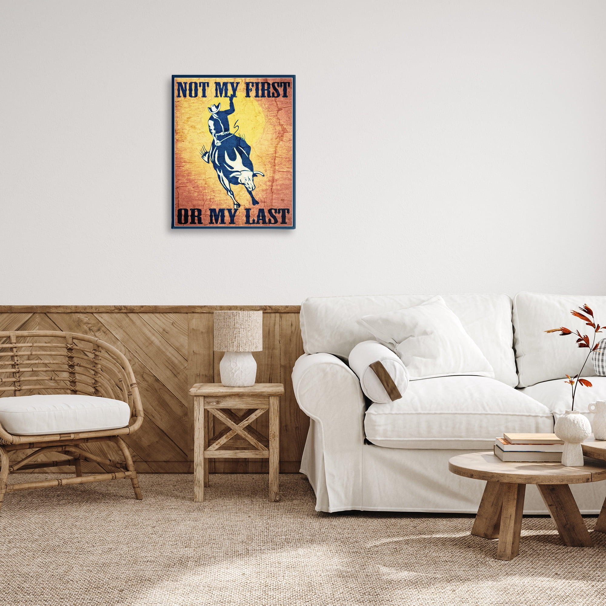 Stupell Industries Rodeo Cowboy Phrase Animals & Insects Painting Gallery Wrapped Canvas Art Print Wall Art, 24 x 30