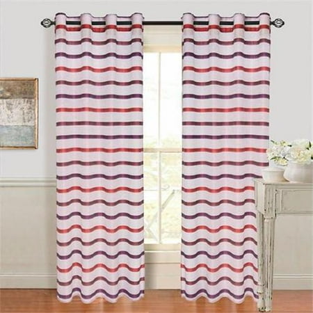 Set of 2 Lavish Home Arla Grommet Curtain Panel - Wine-Red