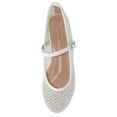 thumbnail image 3 of TOP MODA Dress Shoes Women Rhinestone Mesh Ballet Flats Round Toe Sparkly Mary Jane Strap Lightweight Breathable ROSARIO-1 White 8, 3 of 4