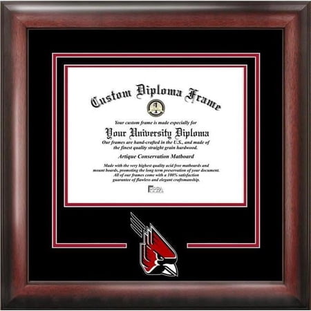 Campus Images IN985SD-108 10 x 8 in. Ball State University Cardinals Spirit Diploma Frame - Satin Mahogany