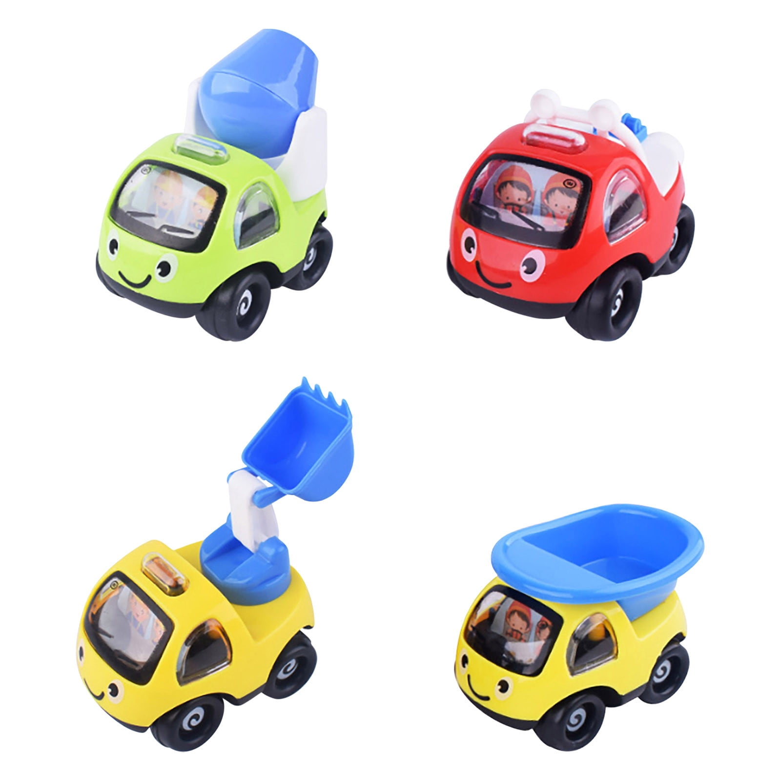 TopLLC Educational Toddler Toys Children s Q Version Car Mini Engineering Car Baby Intelligence Education Car Model Toys Interactive Kids Toys for Age
