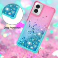 thumbnail image 5 of Liquid Case for Motorola Moto G Power 2024 Case Women Girls Liquid Cute Clear Glitter Heavy Duty Shockproof Back Cover Soft TPU Phone Case for Moto G Power 5G 2024 Gradient Turquoise, 5 of 13