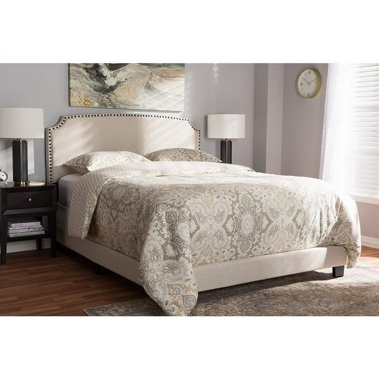 Baxton Studio Odette Modern and Contemporary Light Beige Fabric Upholstered Queen Size Bed Baxton Studio Odette Modern and Contemporary Light Beige Fabric Upholstered Queen Size Bed