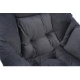 thumbnail image 4 of Oversized Modern Lazy Chair with Ottoman, Accent Contemporary Lounge Fabric Chair with Steel Frame, Upholstered Single Sofa Chair with Arm & Side Pocket, Leisure Sofa Chair, 4 of 7