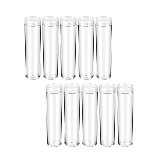 10 Uds de tubos para monedas CUTICAT caja de almacenamiento transparente