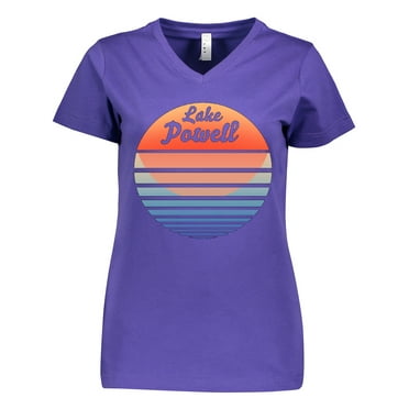 Inktastic Lake Powell Retro Sunset Women's V-Neck T-Shirt