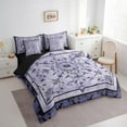 thumbnail image 3 of Manfei Purple Mandala 7 Pieces Bedding Comforter Set,Bohemian Theme Full Bedding Set Lightweight,Exotic Style Fitted Sheet Flat Sheet,Super Cozy Teens Bedroom Decor,Reversible, 3 of 7