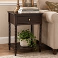 thumbnail image 2 of Decor Therapy Preston Traditional Single Drawer Side Table, Classic Bedside End Table with Lower Shelf, Walnut, 2 of 7