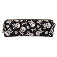 thumbnail image 2 of Ratiio black white Skull bone Pattern Leather Pencil Case, Pencil Pouch with Durable Zipper, Compact and Stylish Organizer for Stationery, Art Supplies, Travel Essentials, 2 of 8