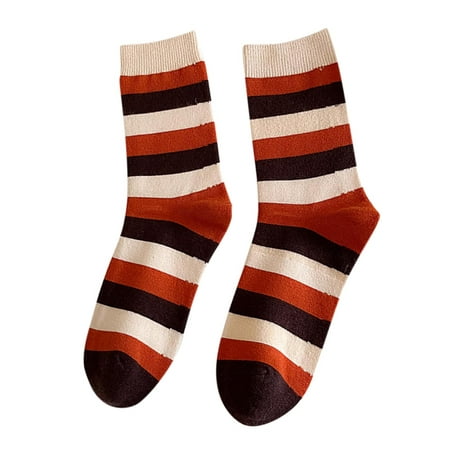 

Women Autumn Winter Striped Thickened Warm Mid Tube Socks Thick Socks Calcetines Meias