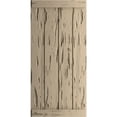 thumbnail image 2 of Ekena Millwork 22"W x 30"H Rustic Four Board Joined Board-n-Batten Pecky Cypress Faux Wood Shutters w/End Batten (Per Pair), Primed Tan, 2 of 10