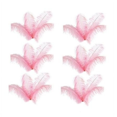 60 Pcs Natural Ostrich Feathers Wedding Decoration Pink 20-25cm