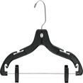 thumbnail image 1 of Matte Black Plastic 4-Notches Top Hanger  25 Pack, 1 of 4