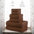 thumbnail image 4 of CASA COPENHAGEN Popcorn Textured 6 Pieces Towel Set- Toffee, 550 GSM 2 Bath Towel 2 Hand Towel 2 Washcloth, Rough & Tough Use Cotton Towels Gift Set for Bathroom, 4 of 7