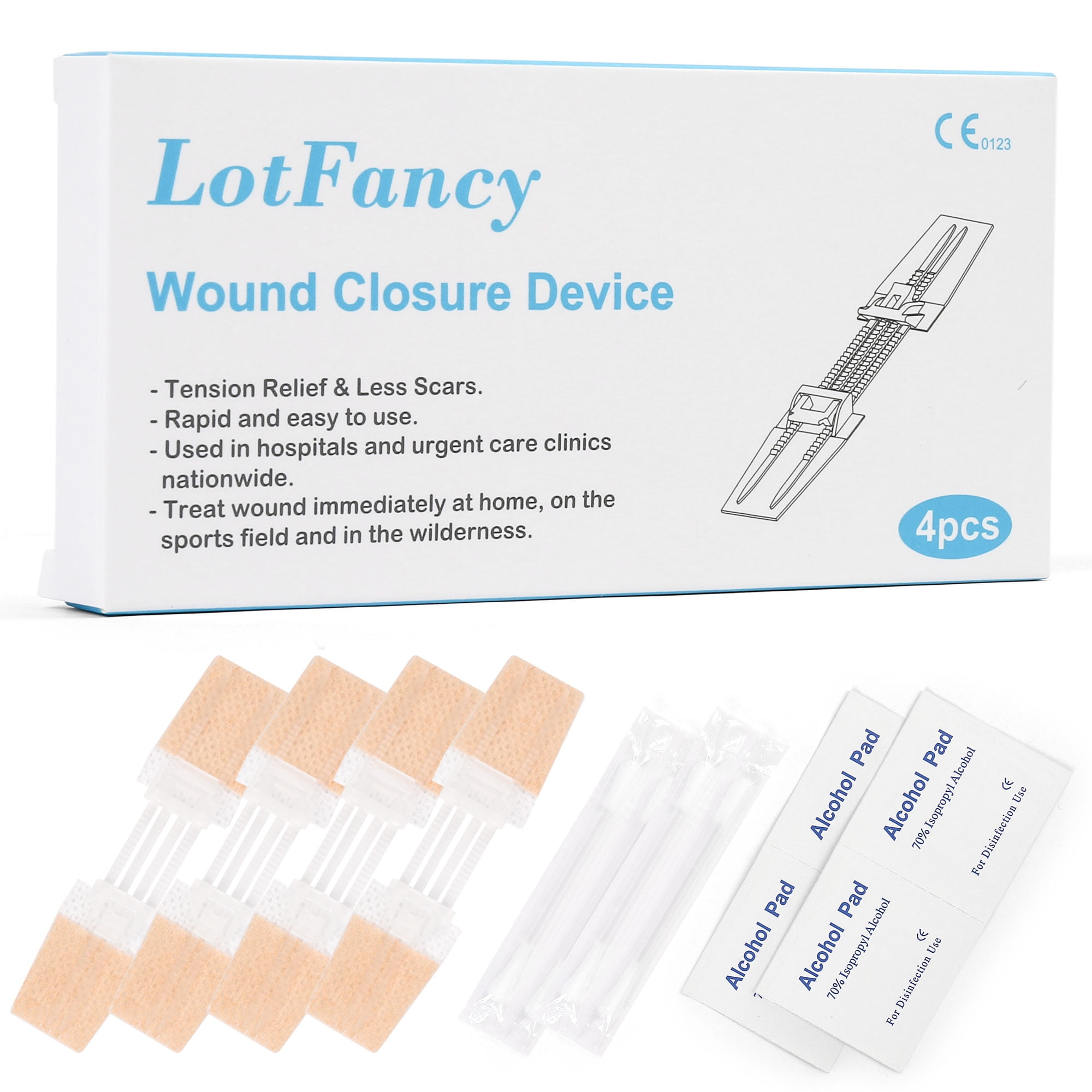 LotFancy 4 Pack Zip Stitch Sutures, Emergency Surgical Wound Closure