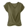 thumbnail image 7 of Uqiangy Tops To Wear With Skorts for Women Women Blouses Tops for Palazzo Pants Crop Tops for Women Front Knot Tops for Women Green L, 7 of 7