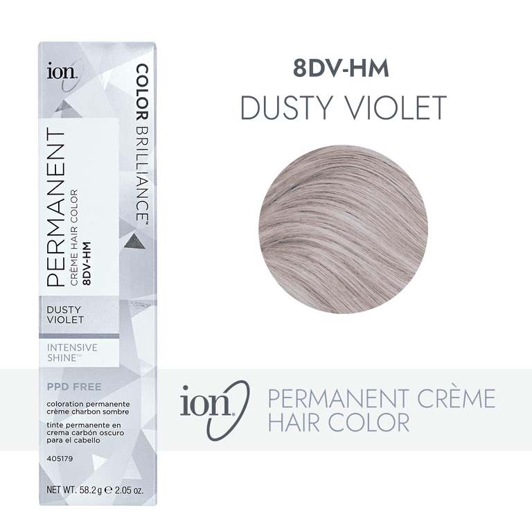 Ion Permanent Creme Hair Color 8DV-HM Dusty Violet, Vegan, Cruelty