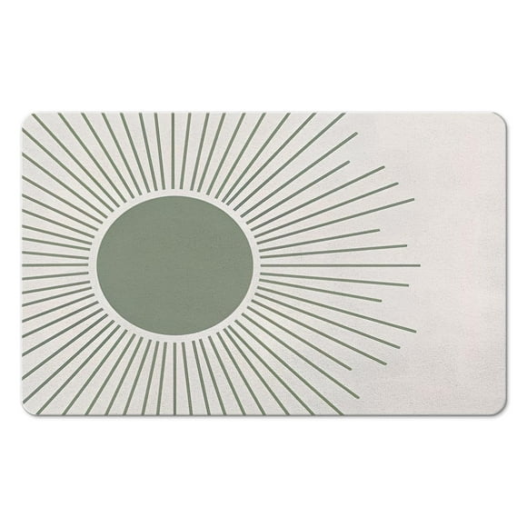 Add a Boho Touch to Your Bathroom with our Retro Sun Bath Mat - Colorful Non-Slip Half Circle Rug, Soft Water Absorbent Fiber, Cute Rainbow Bath Rug for Shower Room, Stylish & Safe, 20x32 inch