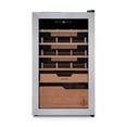 thumbnail image 2 of Newair x Boveda 500 Cigar Count Electric Humidor, Spanish Cedar Shelves with Temperature Control, Built-In Boveda Humidity Control in Stainless Steel, 2 of 19