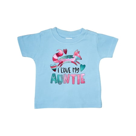

Inktastic I Love My Auntie Pink and Blue Fox with Hearts Gift Baby Boy or Baby Girl T-Shirt