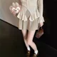 thumbnail image 4 of Minivestido adelgazante de cintura alta gris versátil para mujer, recién llegado, otoño/invierno 2024, estilo elegante de punto en forma de A, 4 of 5