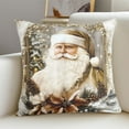 thumbnail image 4 of Suncoda Snowman Christmas Pillow Covers 18x18, White Linen Printed Christmas Decoration, 3D Printing Effect Christmas Throw Pillow Covers for Xmas, Party, Holiday, Christmas Ornaments, Home Couch, 4 of 6