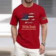 thumbnail image 2 of Hogleaql 4th Of July Shirts for Men Crew Neck Patriotic Tee Top Short Sleeve American Flag Independence Day USA Graphic for Men Trendy T-Shirts Red L, 2 of 4